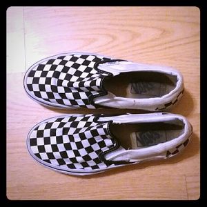Black and white checkerboard vans